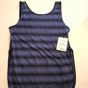 Athleta Sunstripe layered tank - navy